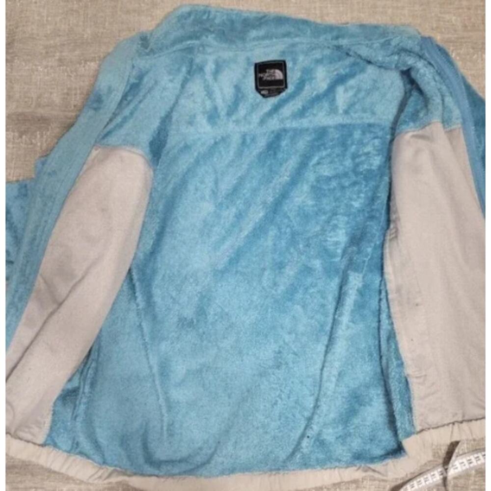 North Face Jacket Girls Size XL Blue Fleece Full Zip Long Sleeve Mock Neck #46 - Picture 7 of 9